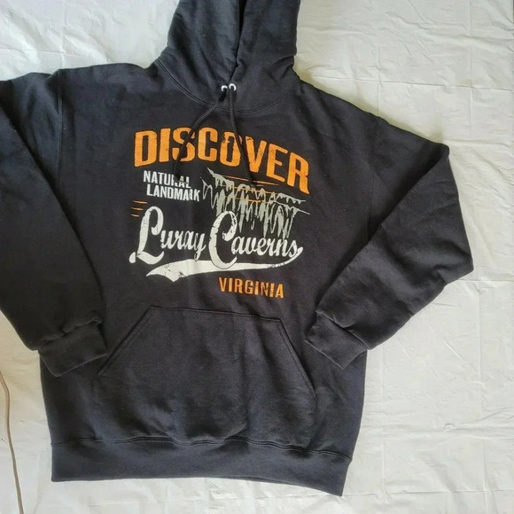 Jerzees Men size Medium Sweater Black Hoodie Long - Picture 9 of 10